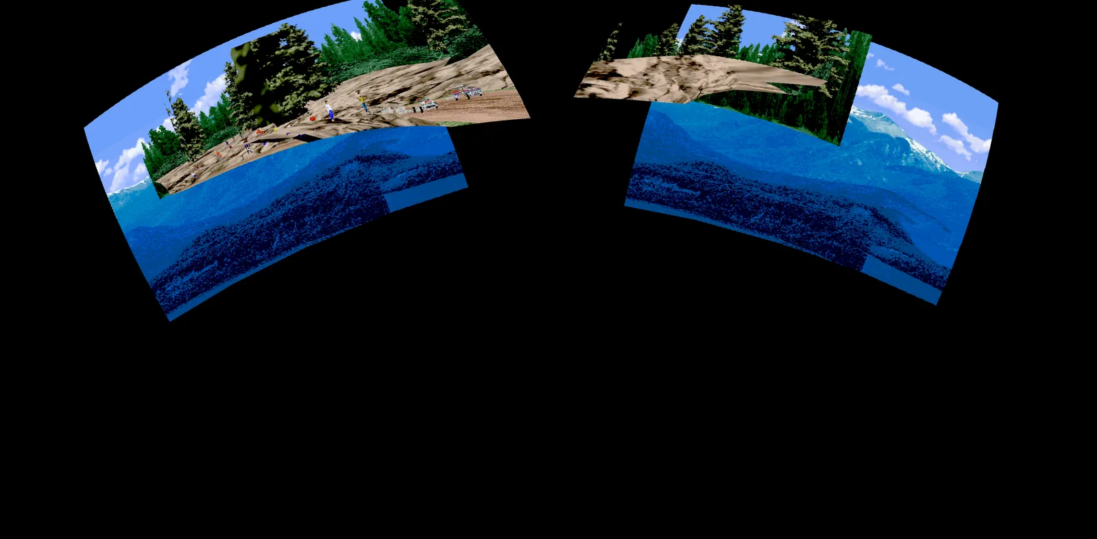 Capture stéréoscopique de la scène VR (Namco System 22, Meta Quest 3).